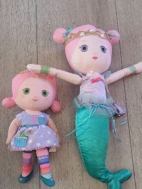Pink Mermaid & Doll Plush Toy Set - Soft Kids Toys l Zapp